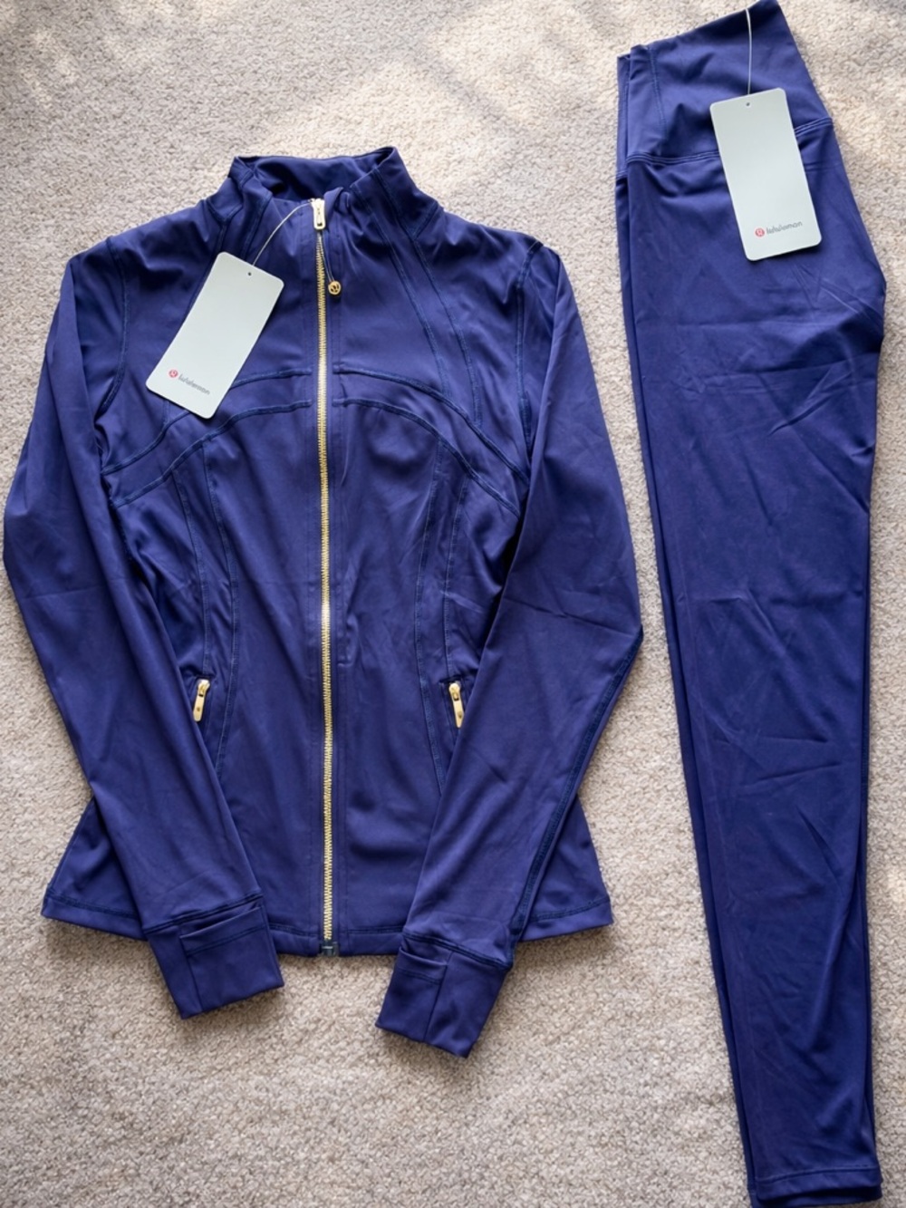 Lululemon Navy Define Jacket & Align Leggings Set Size 6 NWT